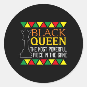 Black Queen Most Powerful Chess African American H Classic Round Sticker