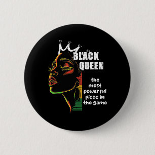Black Queen Most Powerful Chess Black History Mont 6 Cm Round Badge