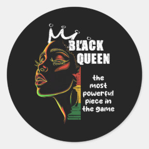 Black Queen Most Powerful Chess Black History Mont Classic Round Sticker