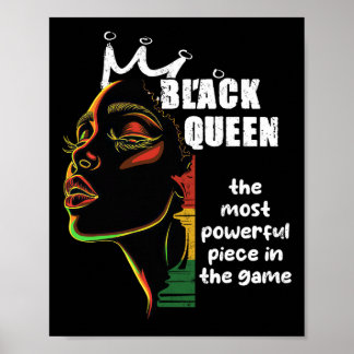 Black Queen Most Powerful Chess Black History Mont Poster