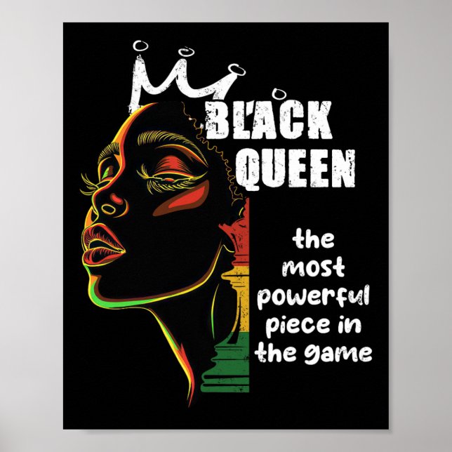 Black Queen Most Powerful Chess Black History Mont Poster (Front)