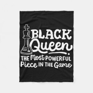 Black Queen Most Powerful Piece Chess African Amer Fleece Blanket