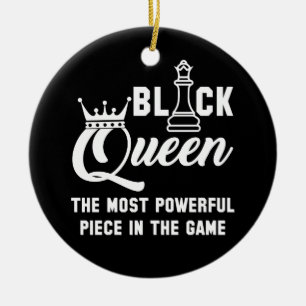 Black Queen Most Powerful Piece In The Game Chess Ceramic Tree Decoration