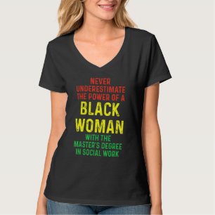 Black Queen Msw Social Work Masters Graduation T-Shirt