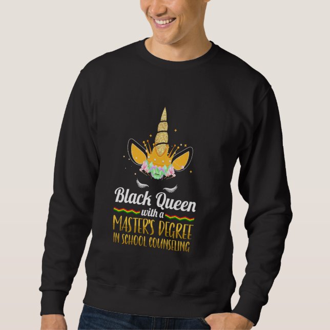 Black Queen Msw Social Work Saving Masters Graduat Sweatshirt (Front)