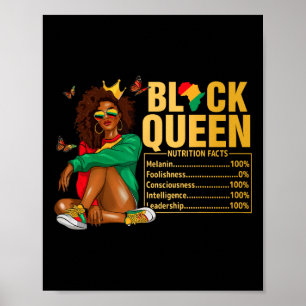 Black Queen Nutritional Facts Black History Month Poster