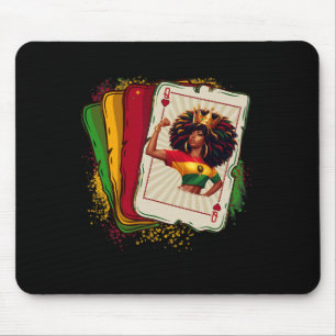 Black Queen Of Hearts Card Deck Game Proud Black H Mouse Mat