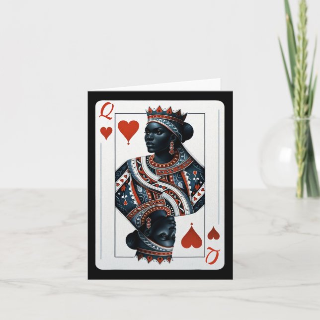 Black Queen Of Hearts Card Deck Game Proud Black W (Front)