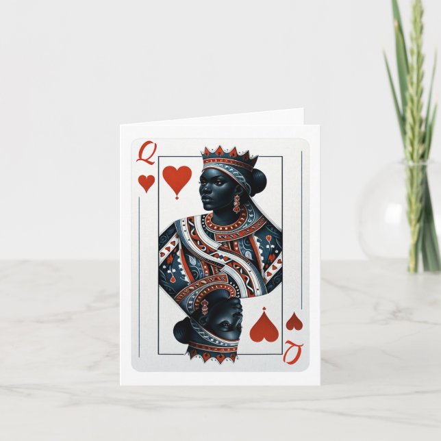 Black Queen Of Hearts Card Deck Game Proud Black W (Front)