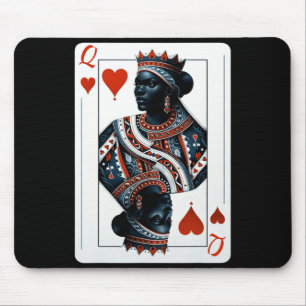 black queen of hearts card deck game proud black w mouse mat