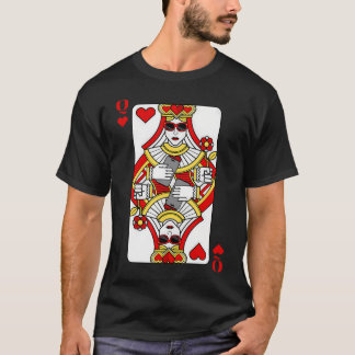 Black Queen Of Hearts Poker Casino Game T-Shirt
