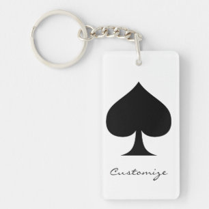 Black Queen of Spades Black Thunder_Cove Key Ring