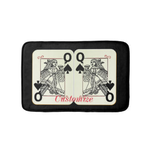 Black Queen of Spades Card Thunder_Cove Bath Mat