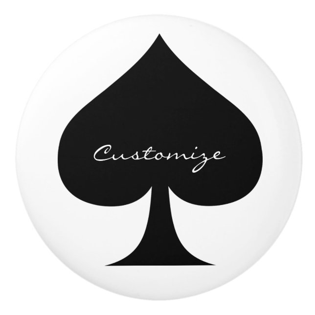 Black Queen of Spades Thunder_Cove Ceramic Knob (Front)