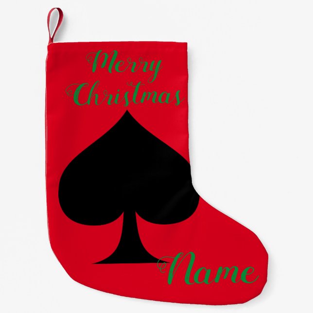 Black Queen of Spades Thunder_Cove Small Christmas Stocking (Front)