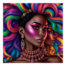 Black queen pastel rainbow melanin sista
