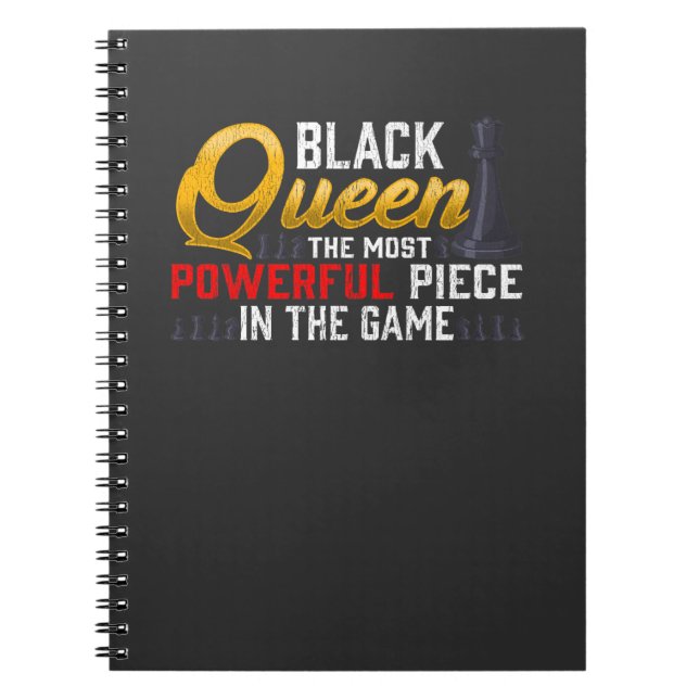 Black Queen Powerful Piece Proud Woman Notebook (Front)