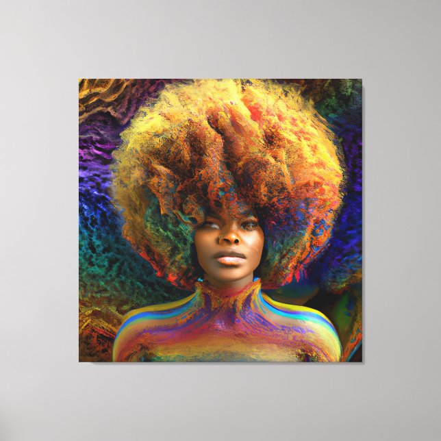 Black Queen Rainbow Sista Women Melanin Sista Afro Canvas Print (Front)