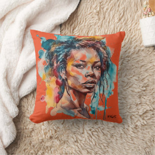 BLACK QUEEN SUBLIMATION THROW PILLOW
