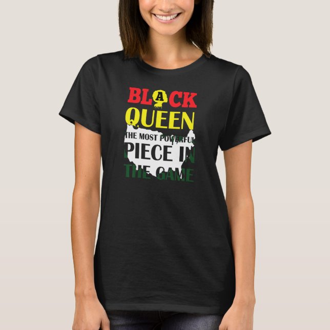 Black Queen The Most Powerful  For Women Black His T-Shirt (Front)