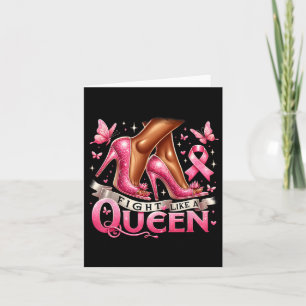 Black Queen Woman Fight Like A Queen Breast Cancer Card