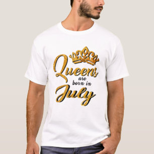 Black Queens Are Born In July Women T Birthday Gif T-Shirt