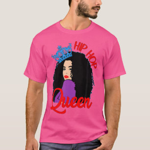 Black Queens Cute Crown Celebrate Curly Hair Hip H T-Shirt