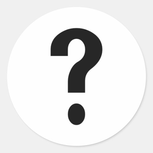 Image of Black Question Mark Classic Round Sticker