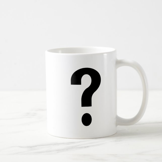 Black Question Mark Coffee Mug (Right)