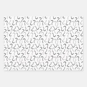 Black question mark seamless pattern wrapping paper sheet