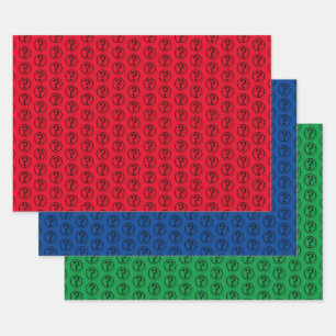 Black Question Marks Pattern 3D Wrapping Paper Sheet