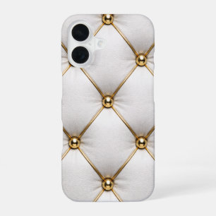Black Quilted Leather & Gold Studs Phone Case