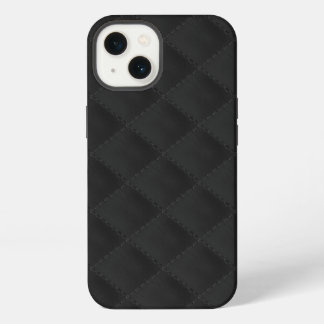 Black Quilted Leather iPhone 13 Case