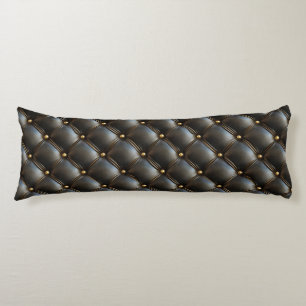 Black Quilted Leather Pattern Body Cushion