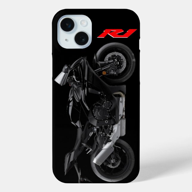 Black R1 Sportsbike Motorcycle  Case-Mate iPhone Case (Back)