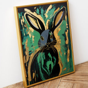 Black Rabbit Framed Art Poster