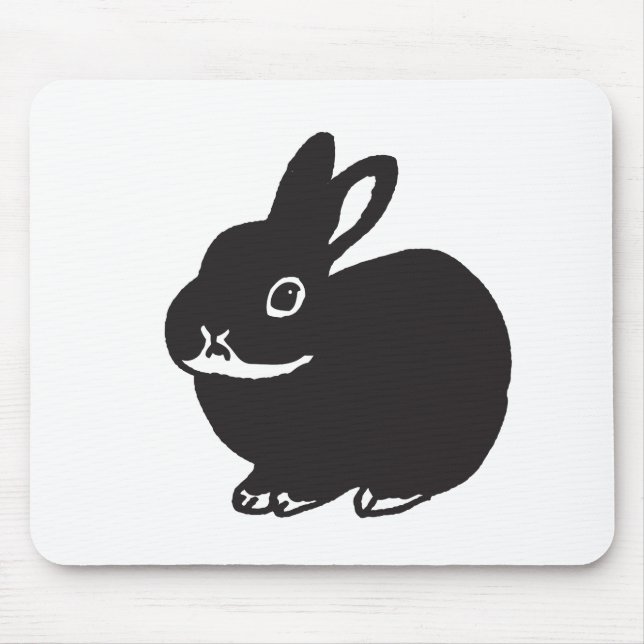 black rabbit mouse mat (Front)