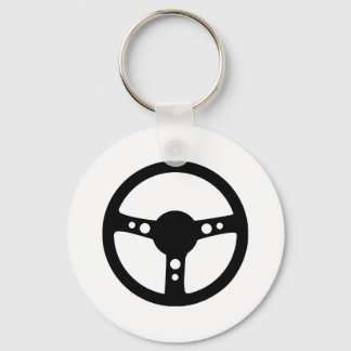 black racing steering wheel icon key ring