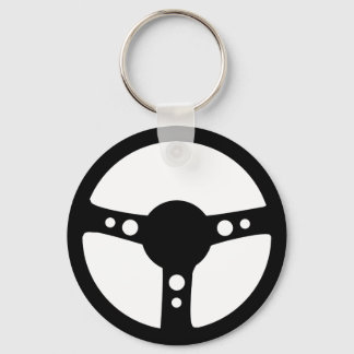 black racing steering wheel icon key ring