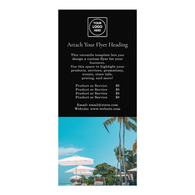 Black Rack Card | Custom Modern Photo Business  (Front)