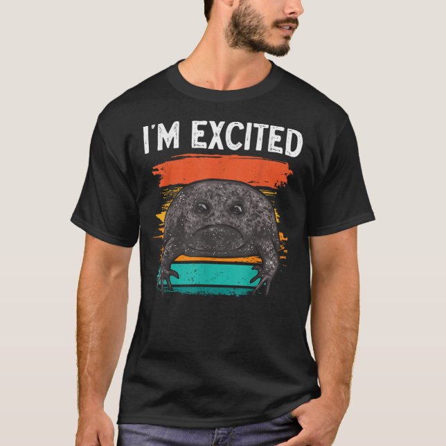 Black Rain Frog I'm Excited Black Desert Rain Frog T-Shirt (Front)