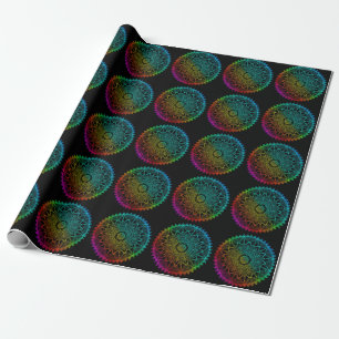 Black Rainbow Mandala Wrapping Paper