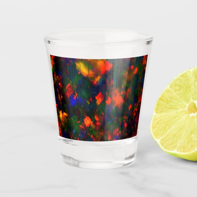 Black Rainbow Opal - Shot Glass (Front)