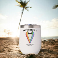 Black Rainbow Personalised Groomsmen Gay Pride