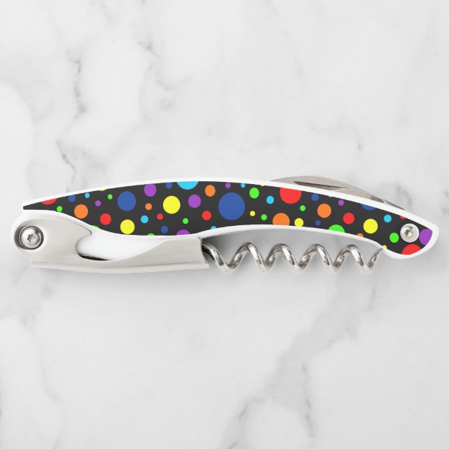 Black Rainbow Spots Corkscrew (Front)
