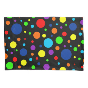Black Rainbow Spots Pillowcase