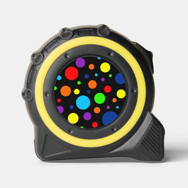 Black Rainbow Spots Tape Measure 1 (Front)