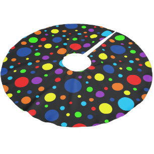 Black Rainbow Spots Tree Skirt
