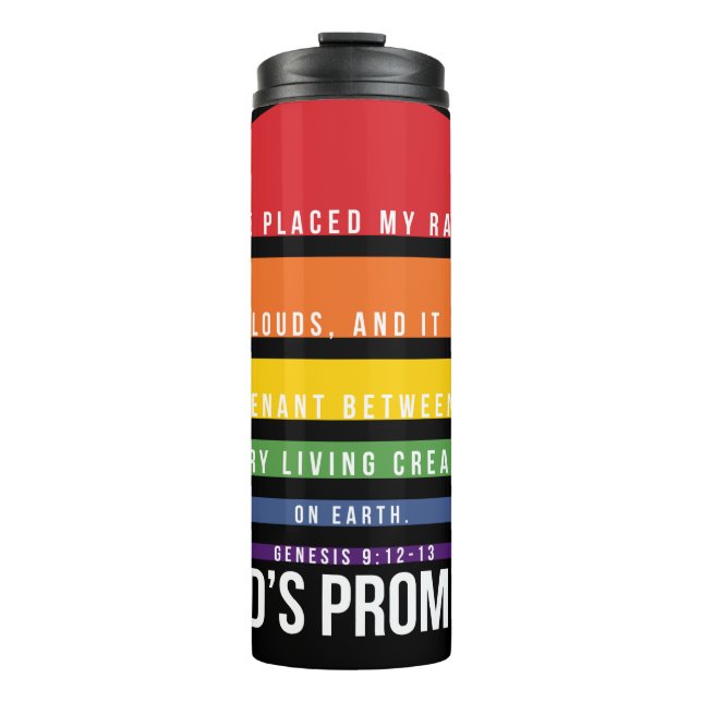 Black Rainbow Truth God's Promise Thermal Tumbler (Front)