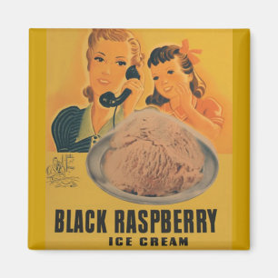 black rasberry ice cream ad magnet